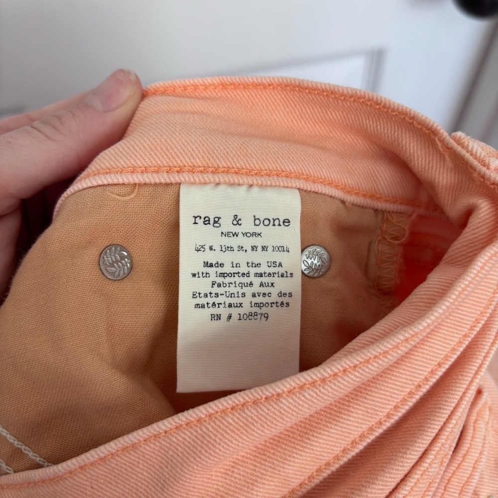 Peach High Rise Skinny Jeans | rag & bone Size 29 - Picture 8 of 12